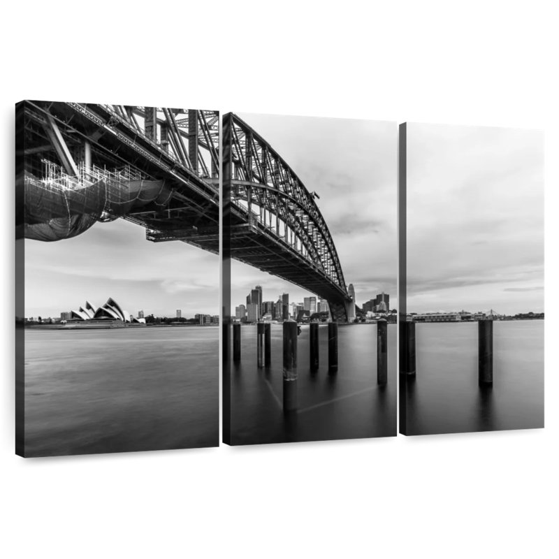 Rorry Cloudy Harbour Bridge, 24" H x 38" W