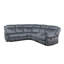 Canapé modulaire inclinable manuel deux tons gris nubuck avec port USB et porte-gobelet-1901476676