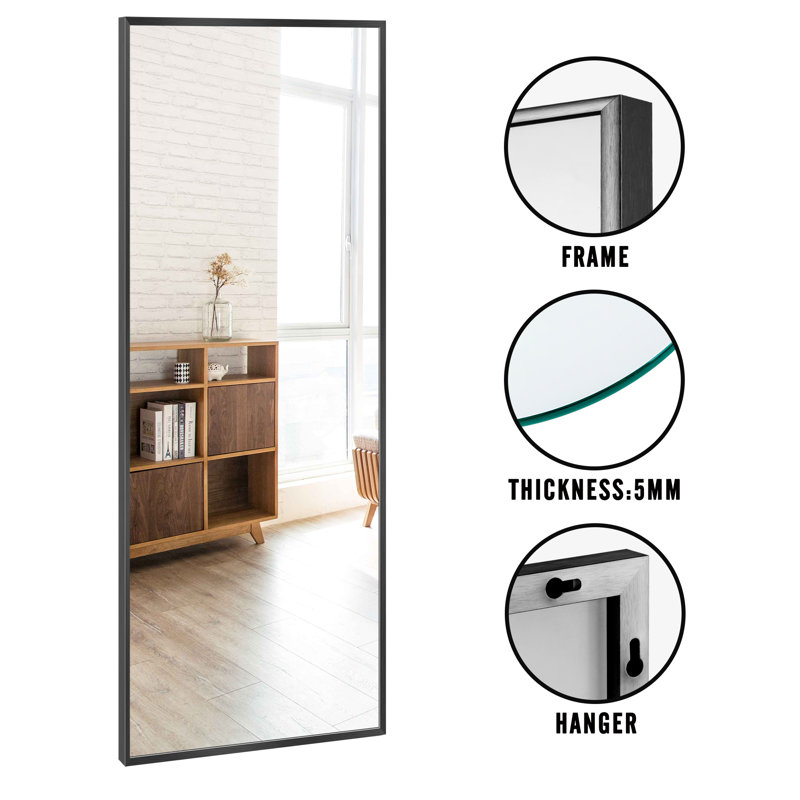 Miroir de salle de bain mural Talma, H 71 po x l 28 po, Noir