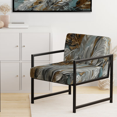 Chaise d'appoint rembourrée géométrique Silver And Gold Expressions Of Freedom I