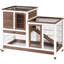 Cage à lapin surélevée en bois avec cage pour lapin