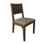 Ensemble de 2 chaises d'appoint de salle à manger Loe, dossier à panneaux, similicuir gris, brun