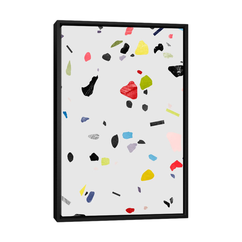 «Painted Terrazzo I», reproduction d'art sur toile, Toile avec cadre noir, Pas de tapis, H 48 po x l 32 po x P 1,5 po
