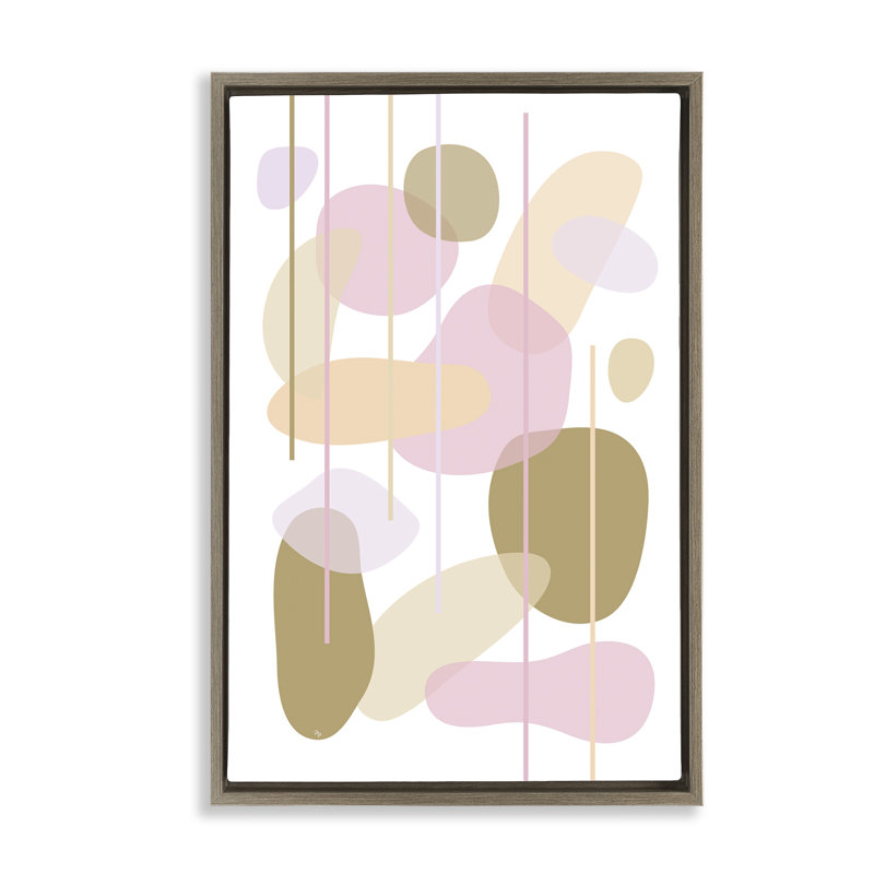 Toile à formes oblongues et opaques par Martina Pavlova, H 25 po x l 17 po, Cadre flottant orme Montalcino