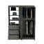 Armoire 3 tiroirs, double porte, tablette 3 niveaux Chêne fumé