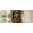 48.7-Inch Farmhouse Hall Tree with Bench, 3 Cabinets, 4 Golden Hooks, Classic Brown