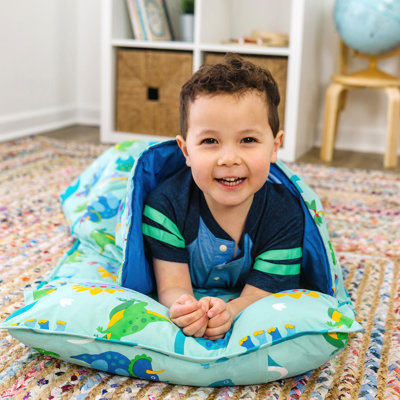 Wildkin Kids Original Nap Mat – Cozy Kids Sleep Mat with Pillow, Ideal for School & Travel - Dinosaur Land