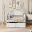 Lit de jour simple en bois avec 2 tiroirs, canapé-lit pour le salon de la chambre à coucher, aucun sommier nécessaire, blanc