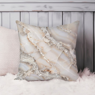 Abstract Marble Geode Symphony VII Modern Throw Pillow Cover