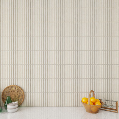 Carreau mural en porcelaine 12 po x 24 po x 9 mm en porcelaine espagnol Zenstone - amande déco (5 pièces, 10,76 pieds carrés)