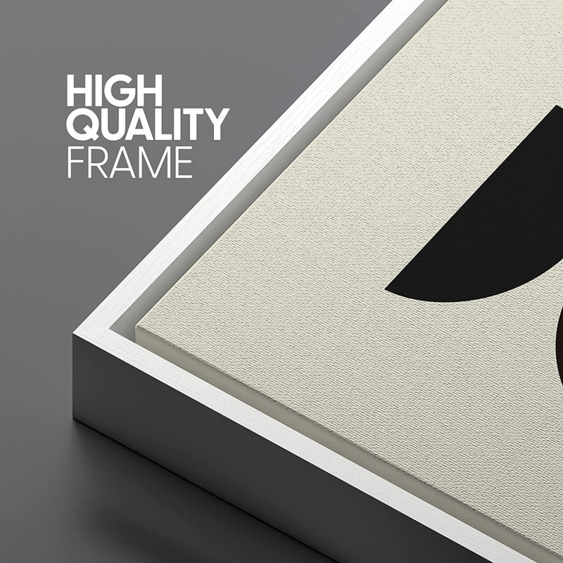 Modern Geometric Abstract Canvas Print Set with White MDF Frame