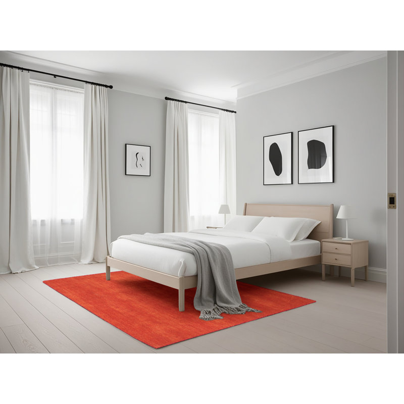 Tapis rouge contemporain, Rectangle 5 pi x 7 pi