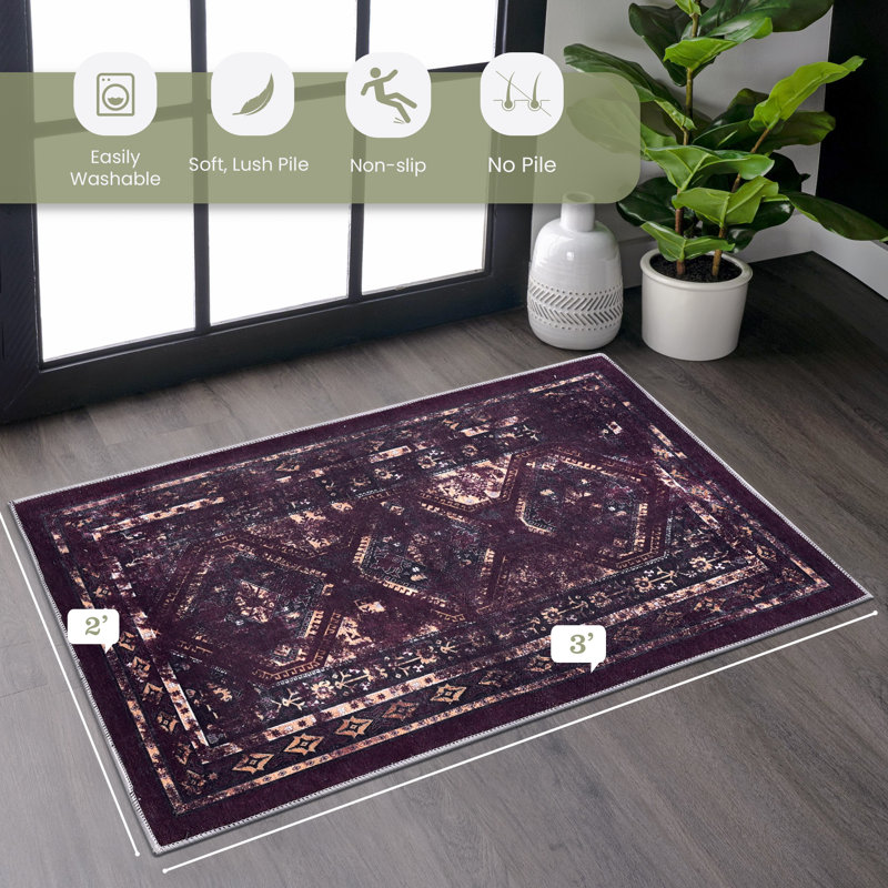 Tapis Nicholis avec envers antidérapant, Rectangle 2 pi x 3 pi