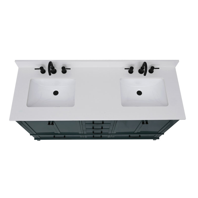 61'' W Double Vanity Top, Everest White