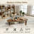 Harlan Mid-Century Modern Pebble Coffee Table - 47" Rounded Triangle Solid Oak, Oval Legs, supports 200lbs - Scatch-Resistant, Easy Clean-965813723