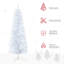 Arbre de Noël artificiel enneigé 5 pi, arbre de Noël mince avec branches réalistes et base en plastique pour décoration d'intérieur, blanc-1409774514