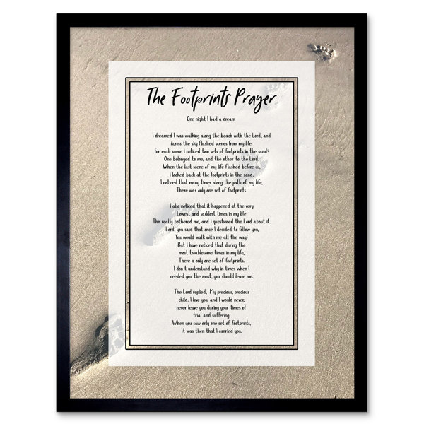 Maturi God Jesus Footprints In The Sand Poem Inspirational Art Print ...