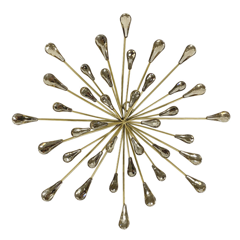Modern Abstract Wall Decor on Metal, Gold
