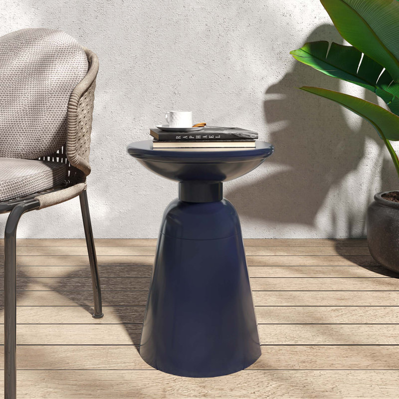 Table de bout d'extérieur en métal, Marine