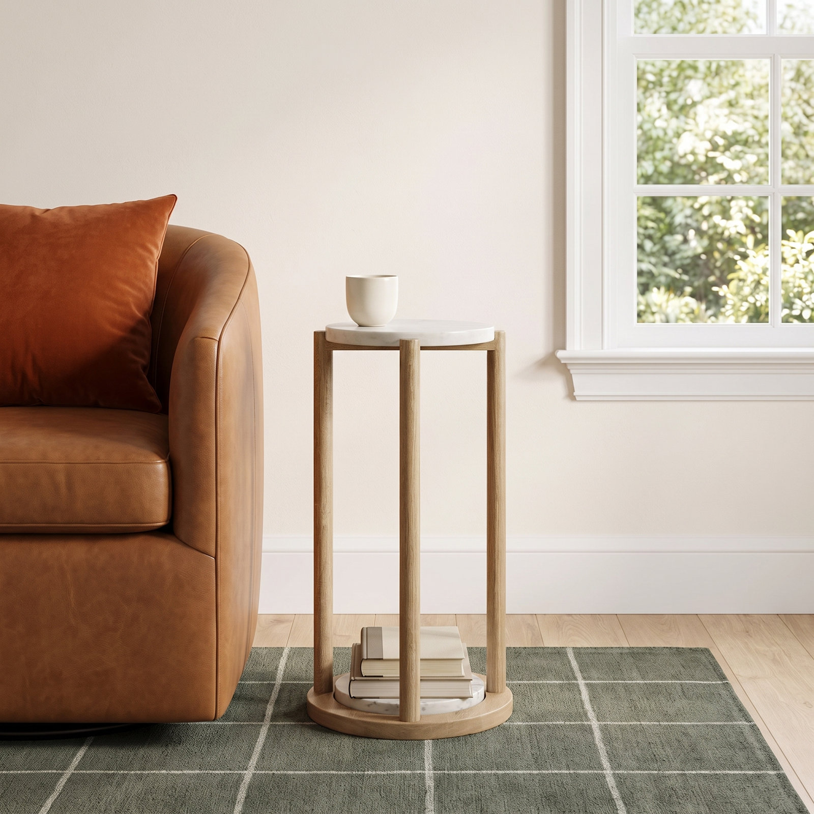Kamba End Table, White