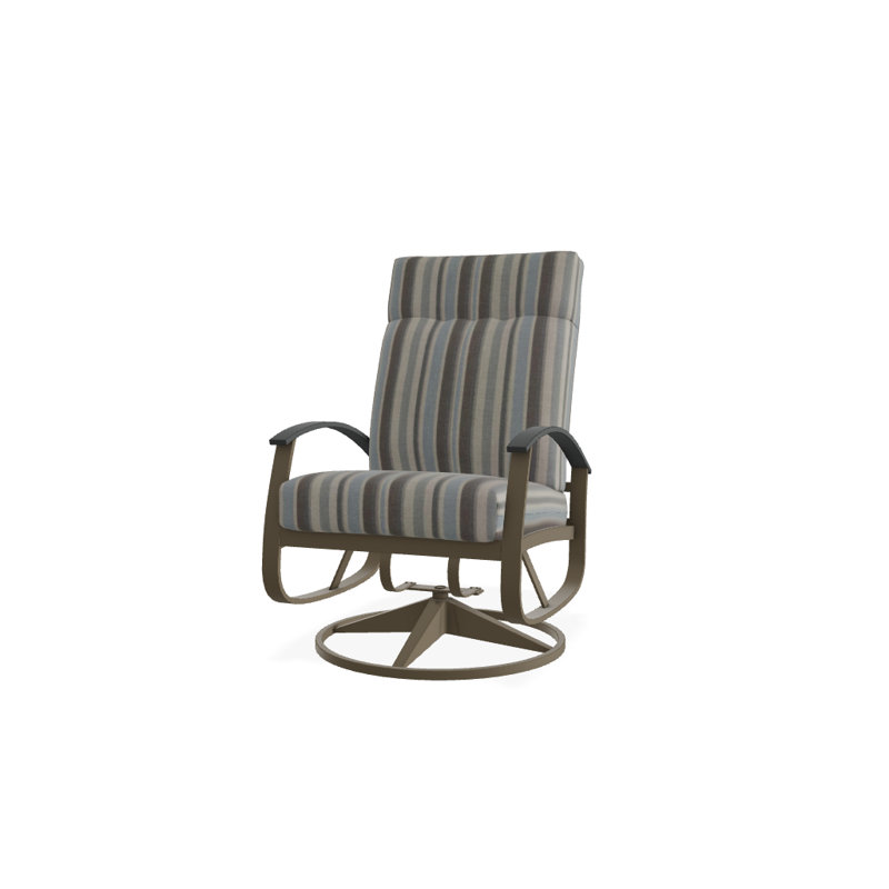 Chaise berçante pivotante réglable avec coussins Askar, Aperçu de nuage, Graphite classique P30, Bois de plage texturé