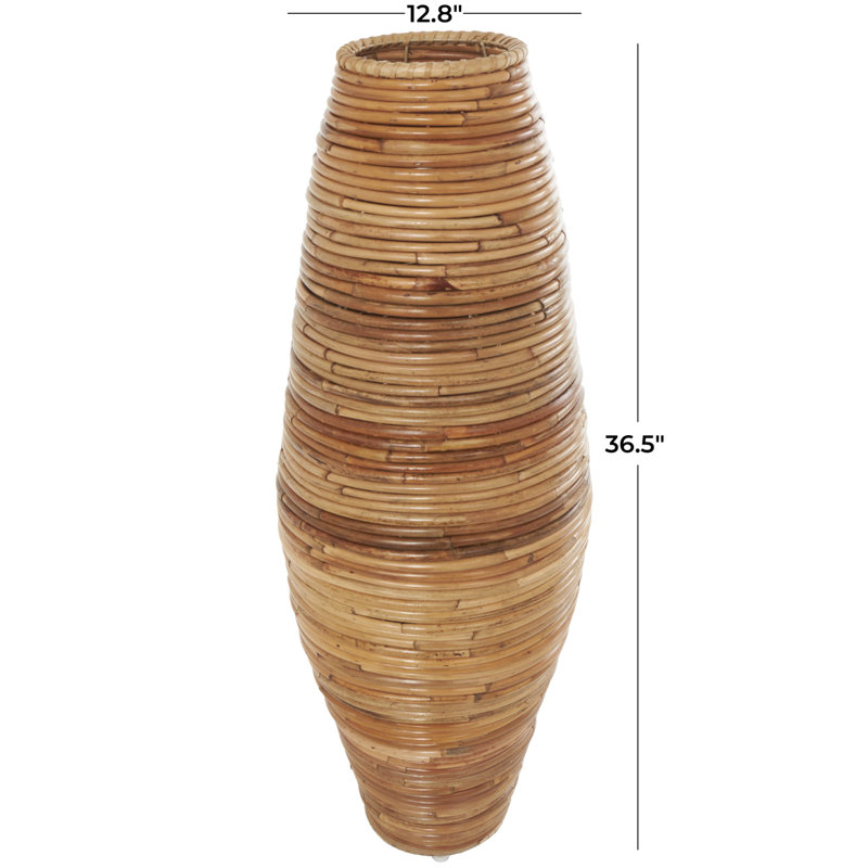 Rika Handmade Rattan Floor Vase, 36.5" H x 12.8" W x 12.8" D