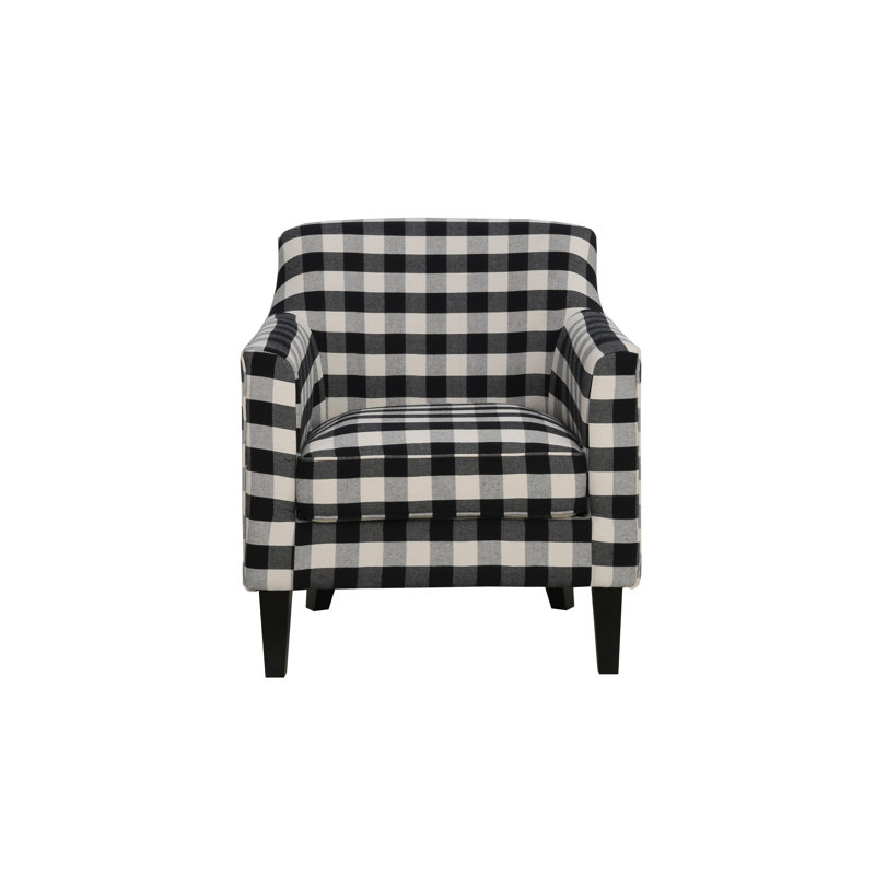 Fauteuil en chenille de 29,75 po de largeur Wendyn, Chenille noire / blanche
