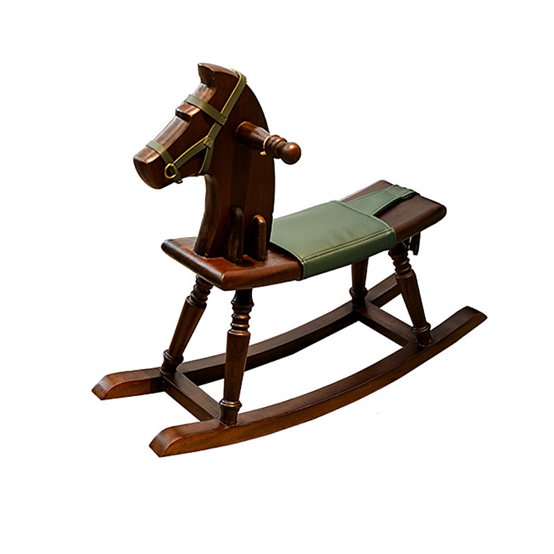 Chaise berçante en bois, Brun foncé