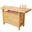 Établi professionnel 50 po en bois d'hévéa massif - 3 tiroirs, 1 porte d'armoire et tablette ouverte, finition naturelle pour garage, atelier de menuiserie et utilisation à la maison