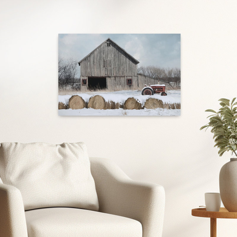 Paysage d'hiver abstrait froid, H 24 po x l 16 po