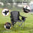 Outdoor Camping Folding Chair Padded Arm Chair with Side Pockets, Cup Holder and Cooler Bag