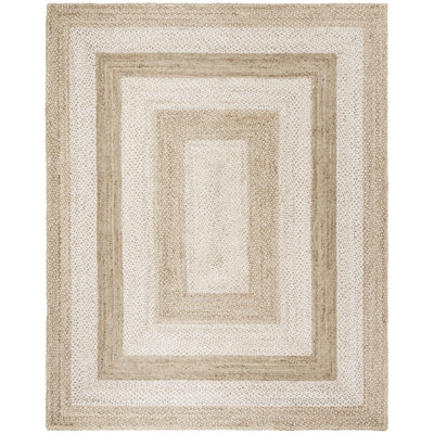 Vincent Natural Fiber Hand Woven Jute And Cotton With Latex Solid Color Rug