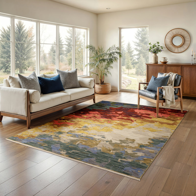 Japhenia Abstract Indoor Rug, Rectangle 6'7" x 9'6"
