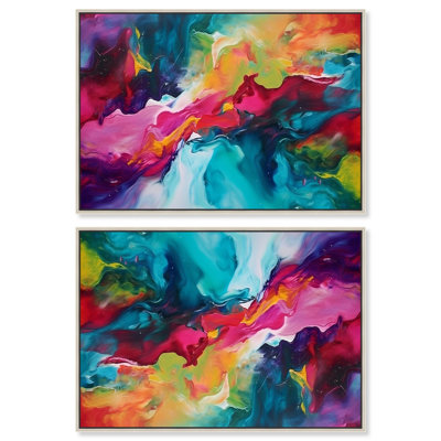 Colorful Galaxy Set Canvas Colorful Urban Art by Art Remedy