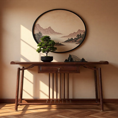 Nouvelle table d'entrée en bois massif de style chinois