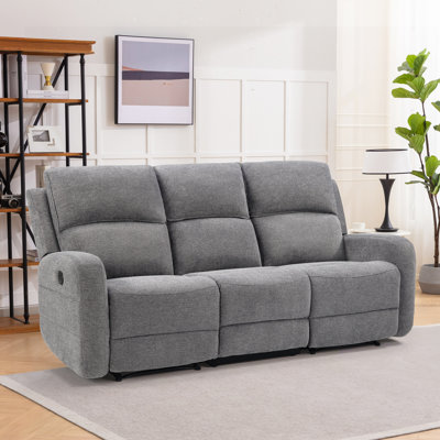 79.8" Wide Modern And Overstuffed Soft Manual Reclining Sofa