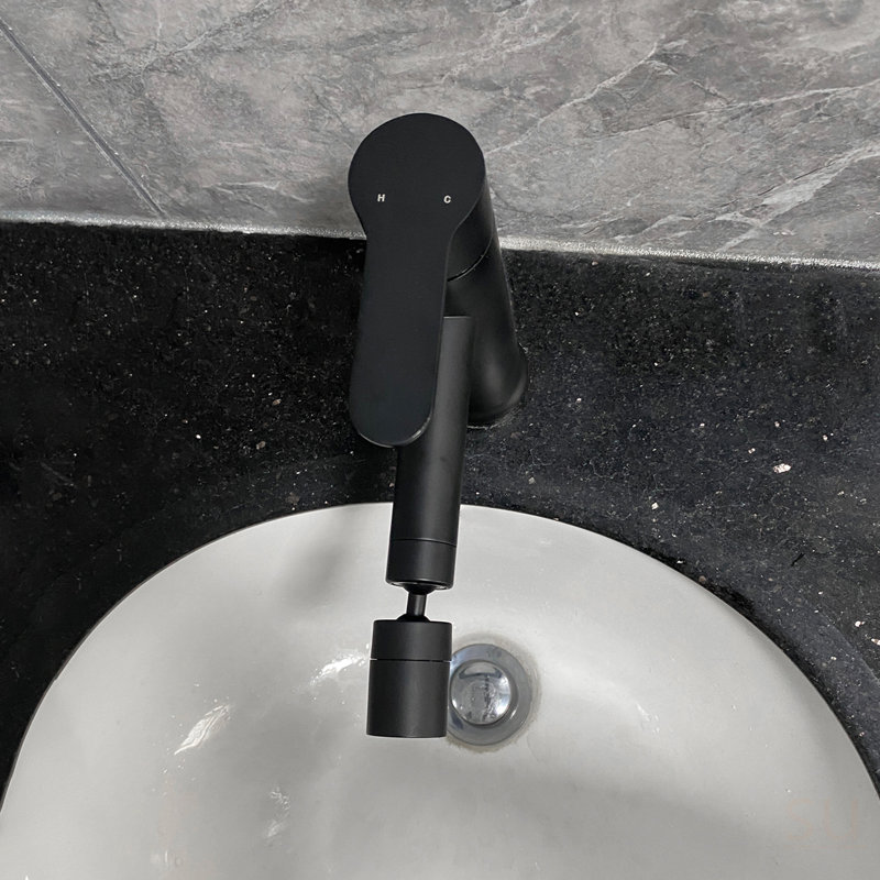 Robinet de lavabo de salle de bain, robinet de lavabo monotrou moderne à poignée simple