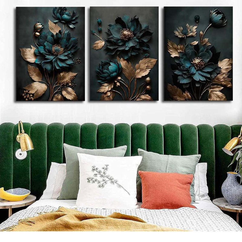 3 Piece Wrapped Canvas Print, 40 cm H x 90 cm W