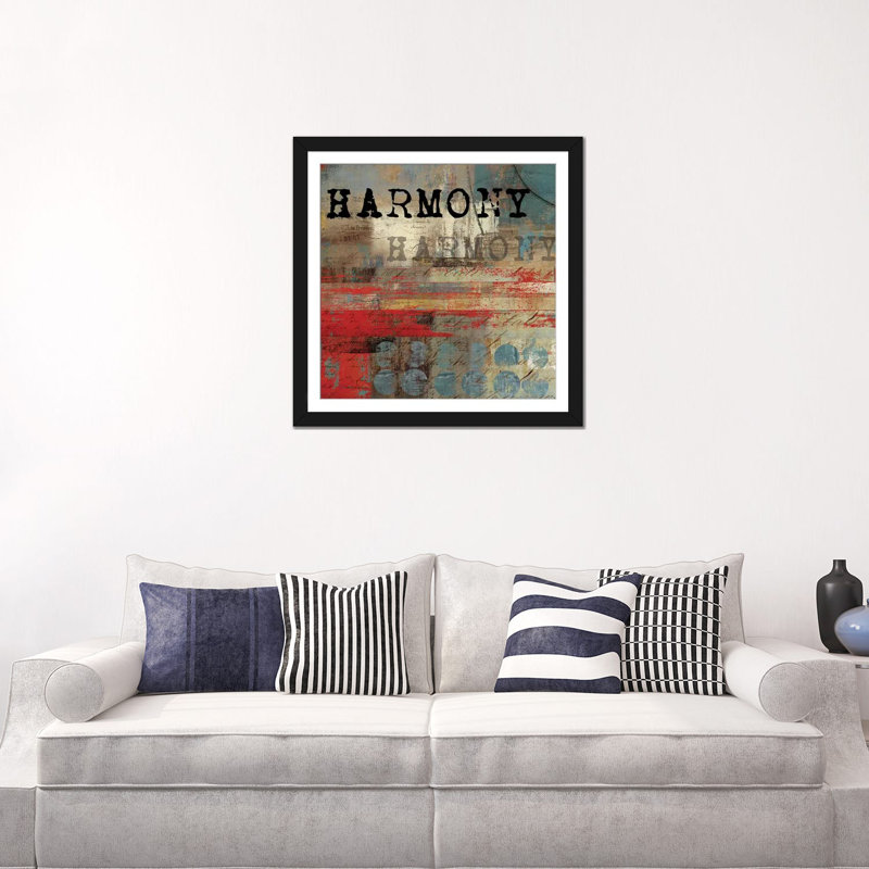 « harmonie », impression sur toile, H 16 po x l 16 po x P 1 po, Papier d'art encadré noir, Blanc