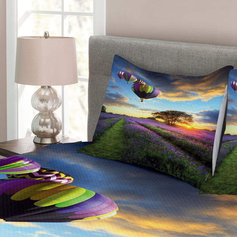 No Pattern Bedspread with Pillow Shams Included, 220 x 264 cm