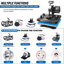 Presse à chaleur combinée 5 en 1 15 "x 12" Sublimation par transfert de chaleur pour t-shirts bricolage