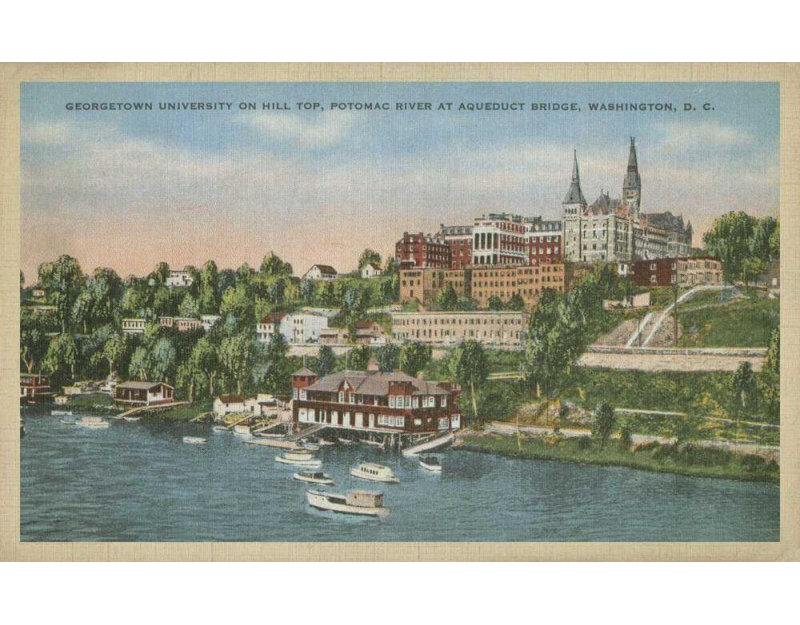 «Lark Manor ™», œuvre d'art sur toile tendue «Georgetown from the Potomac River», H 27 po x l 40 po