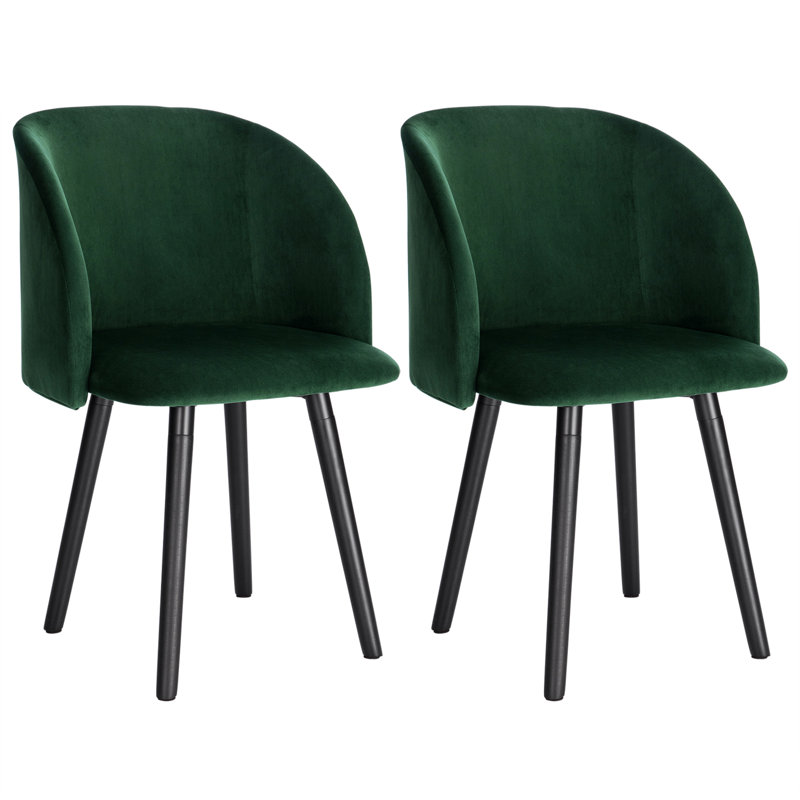Jacalyn 47cm H Velvet Upholstered Side Chair, Black, Green
