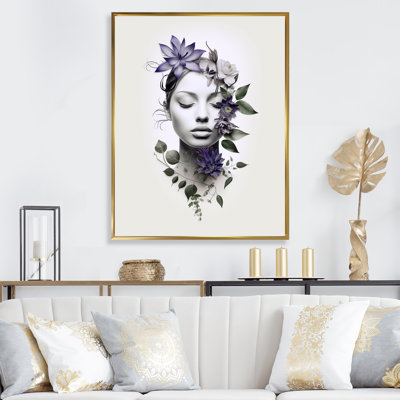 Mauve Yin Yang abstrait femme III - art mural moderne