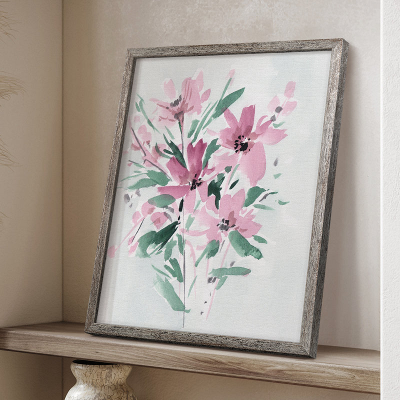 Posy Blooms IV Framed Print - Solid Wood, 11" H x 9" W