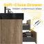Meuble-lavabo en chêne brut 30 avec lavabo à surface solide en bois d'ingénierie blanc et tiroirs souples, salle de bain murale flottante-134281420-134281421-134281422