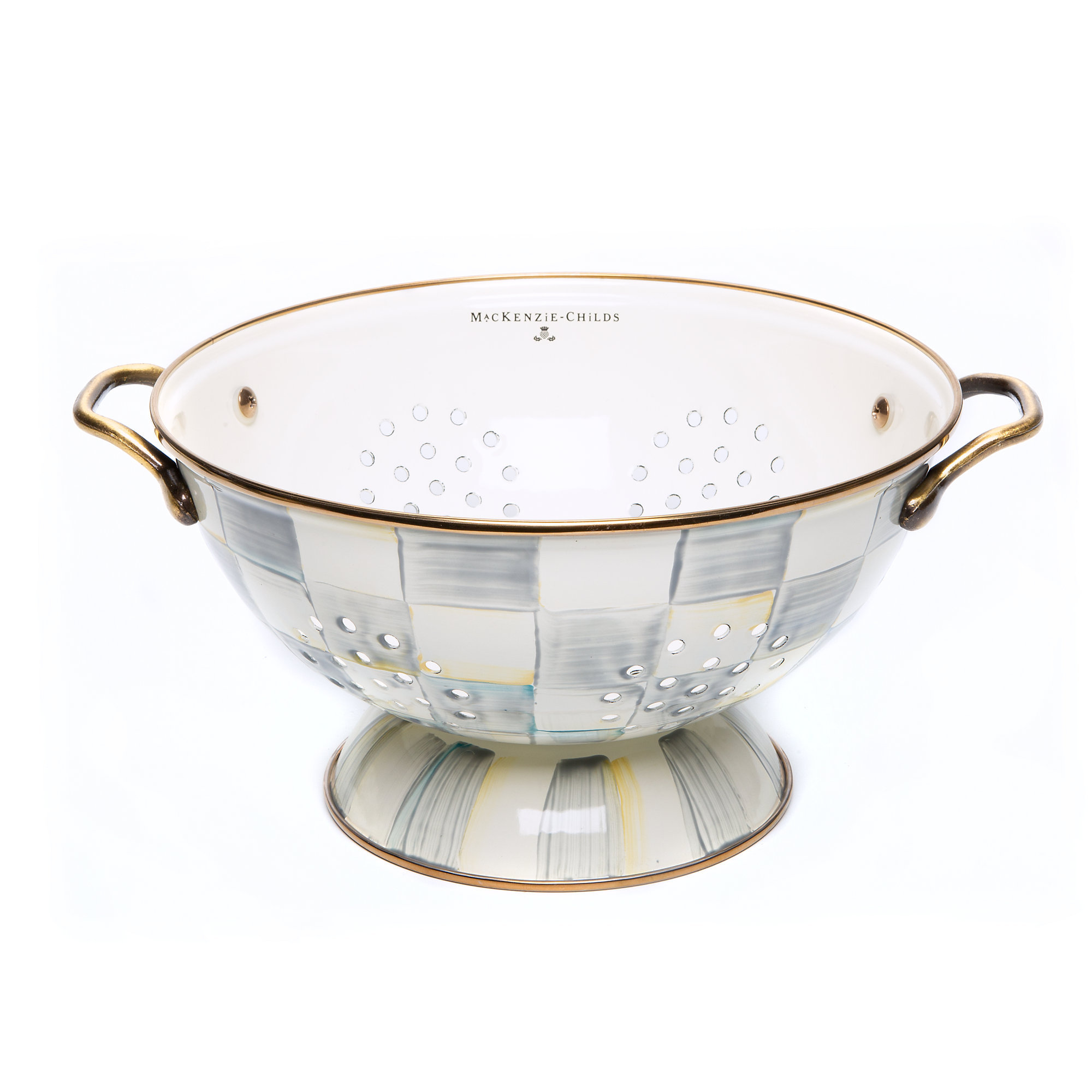 MacKenzie-Childs Sterling Check® Colander | Perigold
