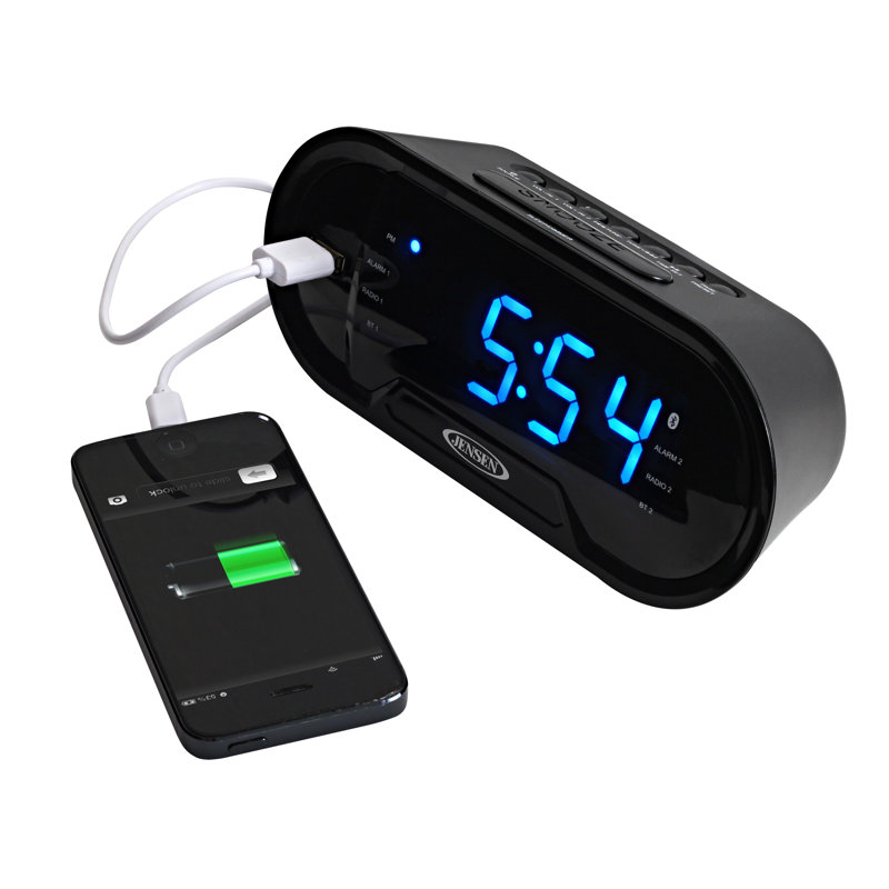 Digital Electric Tabletop Clock with Alarm in Black
