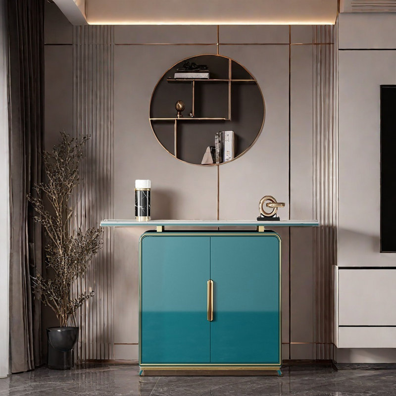 Armoire d'entrée italienne, H 35,4 po x l 39,4 po x P 13,8 po, Vert