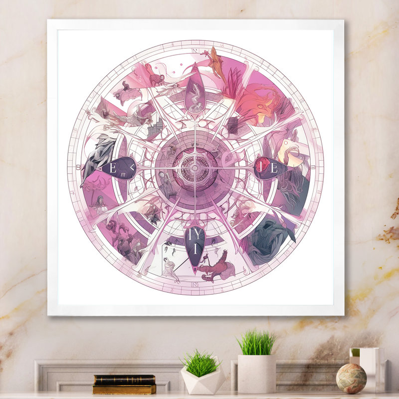 "Troisième œil, symbole d'un chakra mauve", reproduction sur toile, Cadre simple blanc, H 30 po x l 30 po
